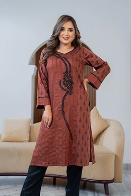 Elegant Rusty Red Two Piece Set-EEW-FC-1606B