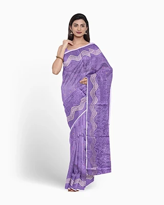 Flickere Outfit Amethyst Purple Half-Silk Saree