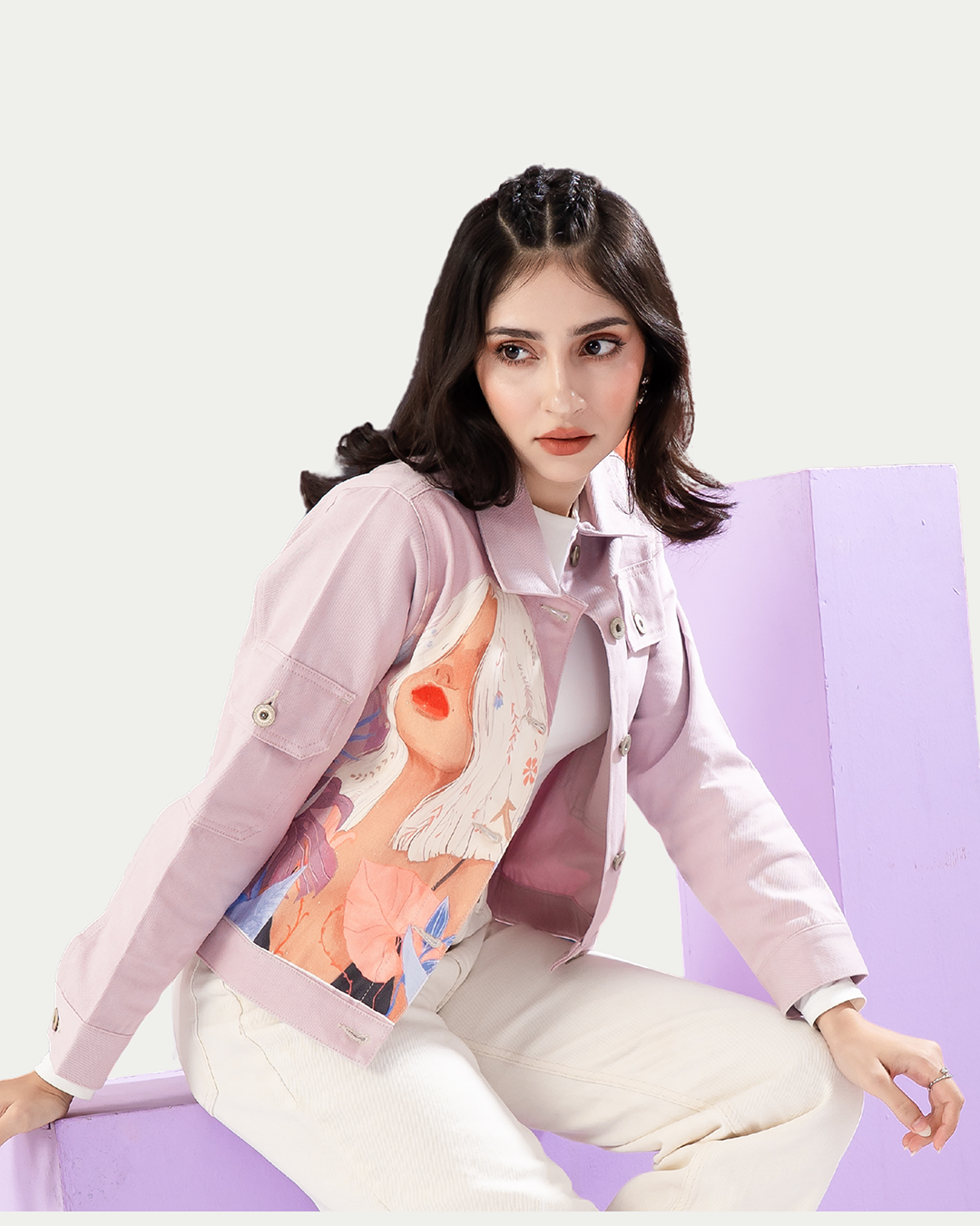 Art Print Corduroy Jacket- LWJ-710