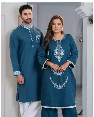 Charcoal Blue Elegance Couple Set No 13