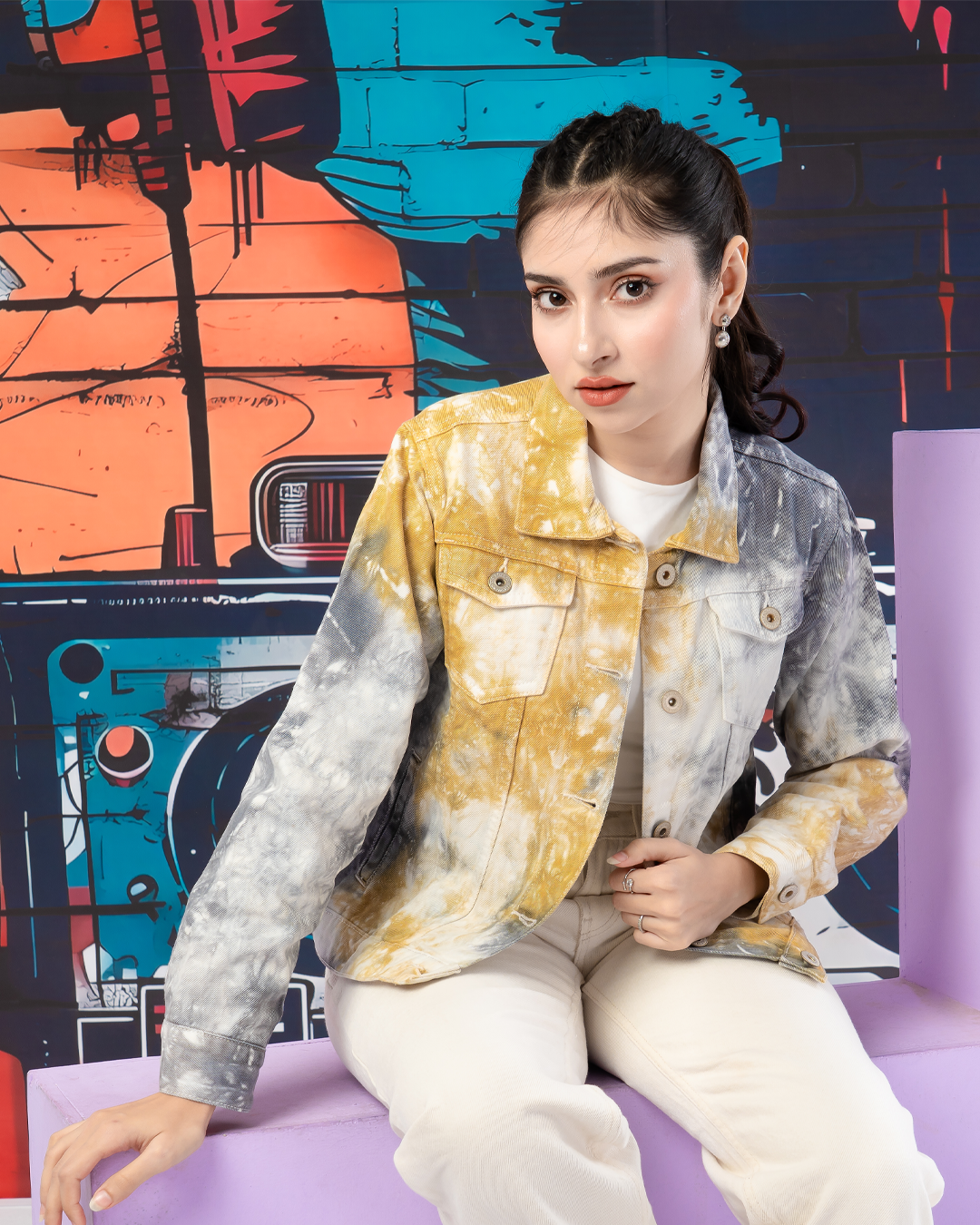 Two-Tone Tie-Dye Jacket- LWJ-712
