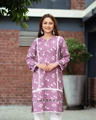 Vintage Pink Cotton Two-Piece Kurti Set for Women – East End Wear | Comfortable & Stylish Ladies Casual Dress for Office, Everyday & Festive Wear