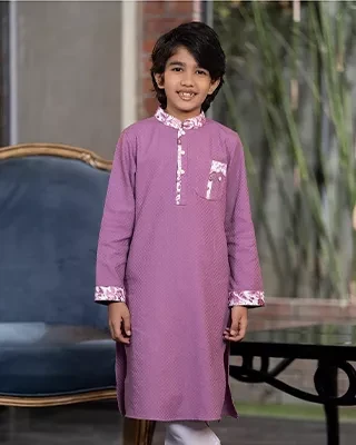 Majestic Antique Fuchsia Boys’ Panjabi – Elegant & Comfortable Festive Wear-Set-11