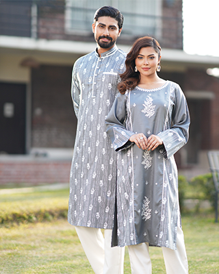 Designer Charcoal Grey Couple Combo - 2003A