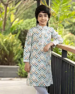 Ivory Color Boys’ Panjabi – Elegant & Comfortable Festive Wear FC-1607