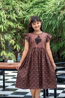 Elegant Brown Baby Girl Frock