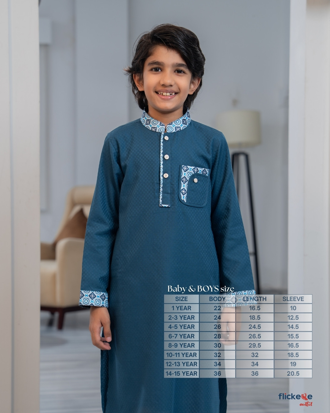 Charcoal Blue Elegance Baby Boy Panjabi -Set-No 13