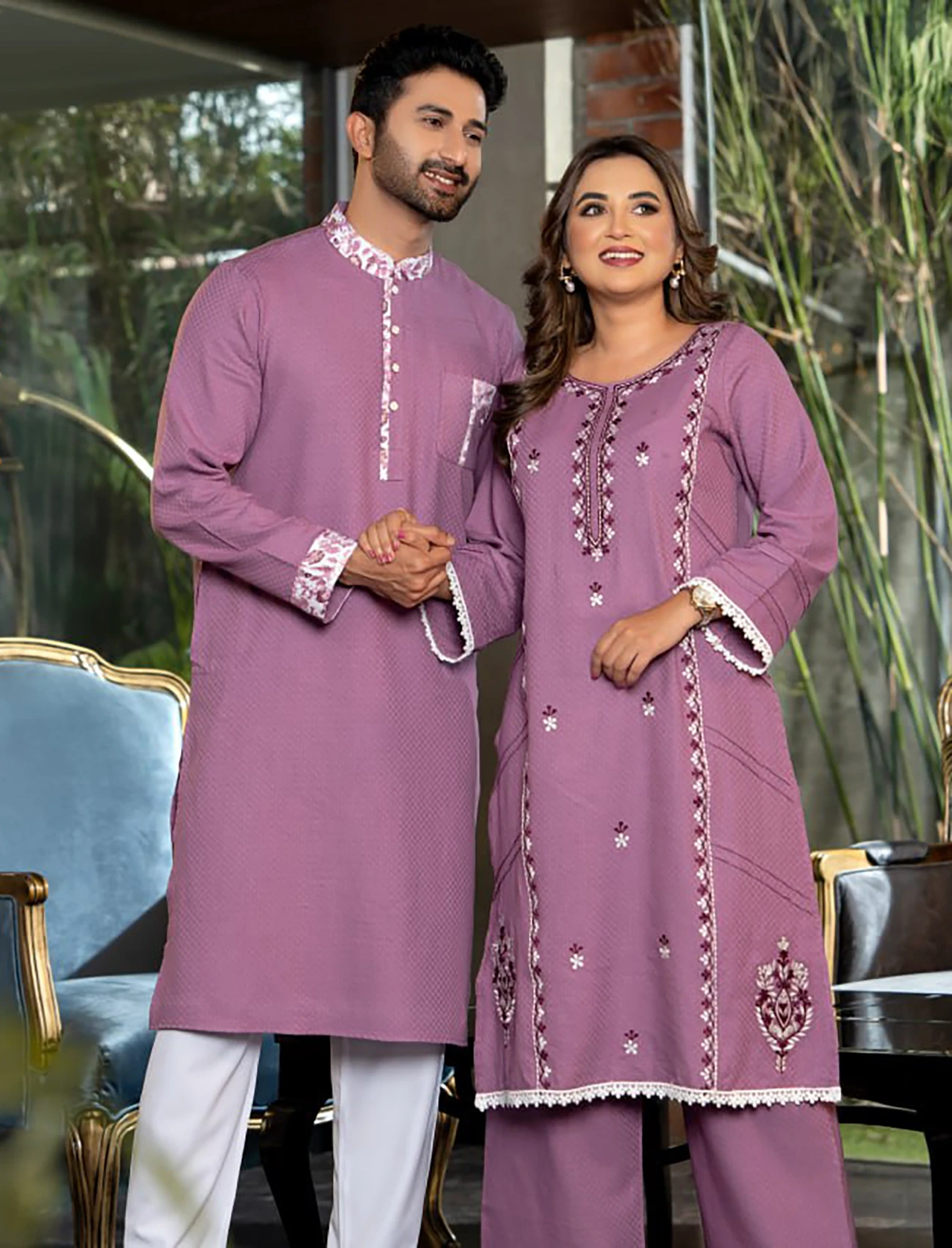 Elegant Antique Fuchsia Matching Couple Set – 11