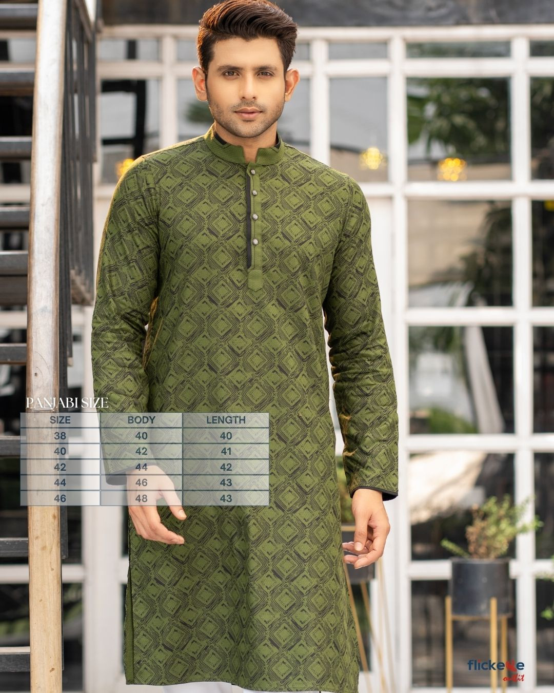 Olive Harmony Panjabit for man Style- 1702B