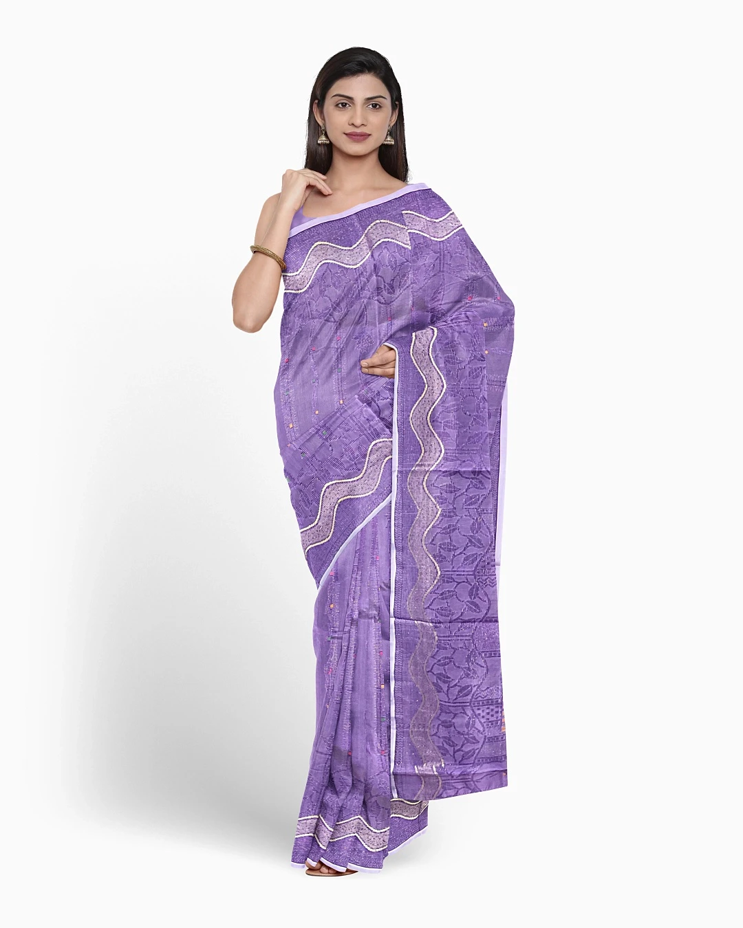 Flickere Outfit Amethyst Purple Half-Silk Saree