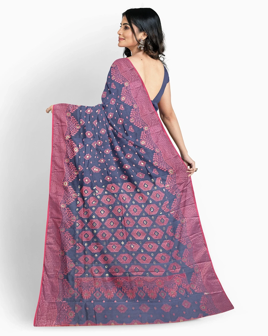Flickere Outfit | Enigmatic Dusk Half-Silk Saree