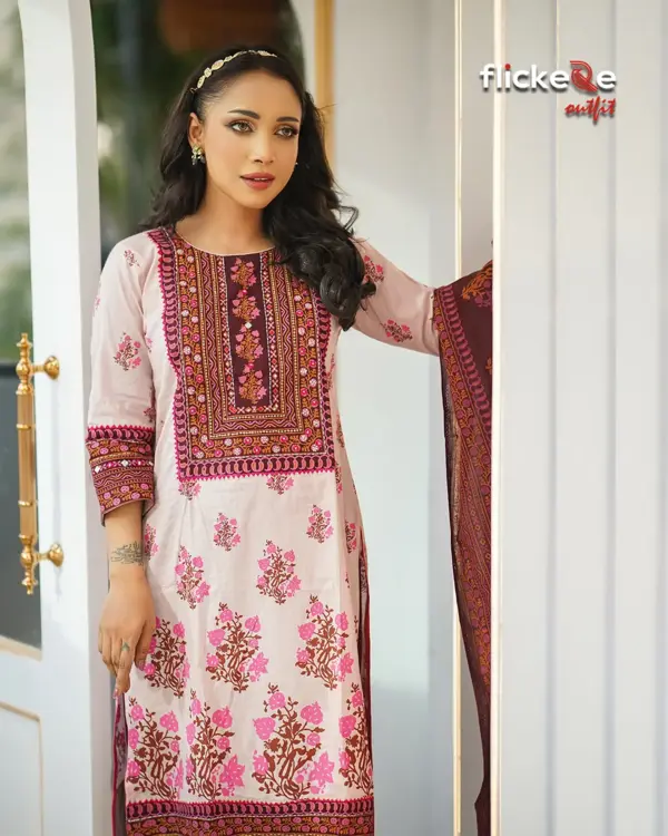 Flickere Outfit Premium Embroidered 3 Piece Salwar Kameez Set for Women
